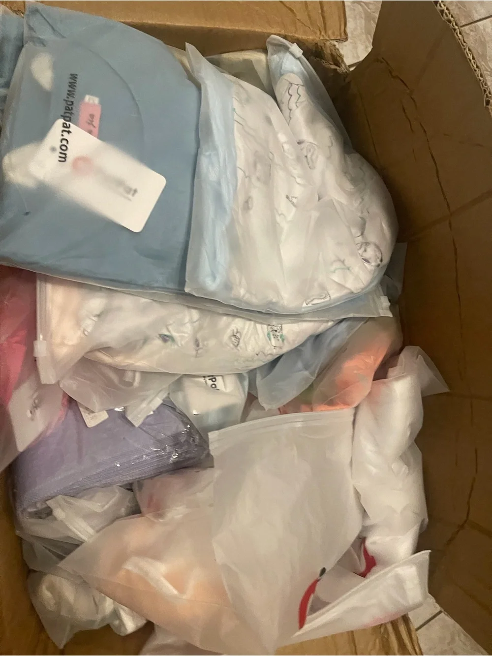 PatPat Kids Pajama Set in Light Blue and Pink